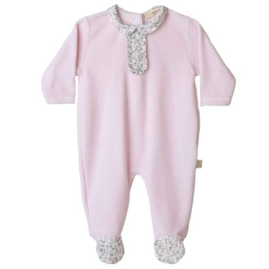 Floral Collar & Buttonline Footie