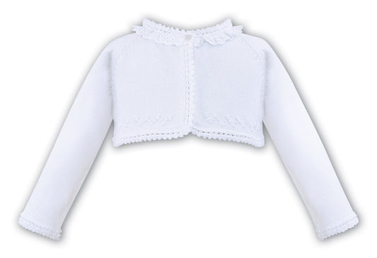 scalloped lace trim cardigan