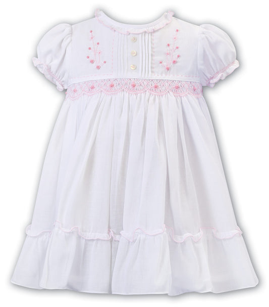 Rose embroidered cap sleeve dress