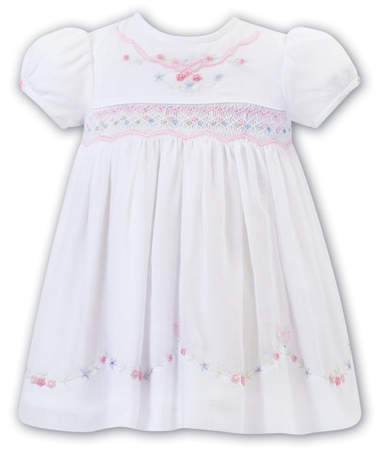 Cap sleeve pastel embroidered dress