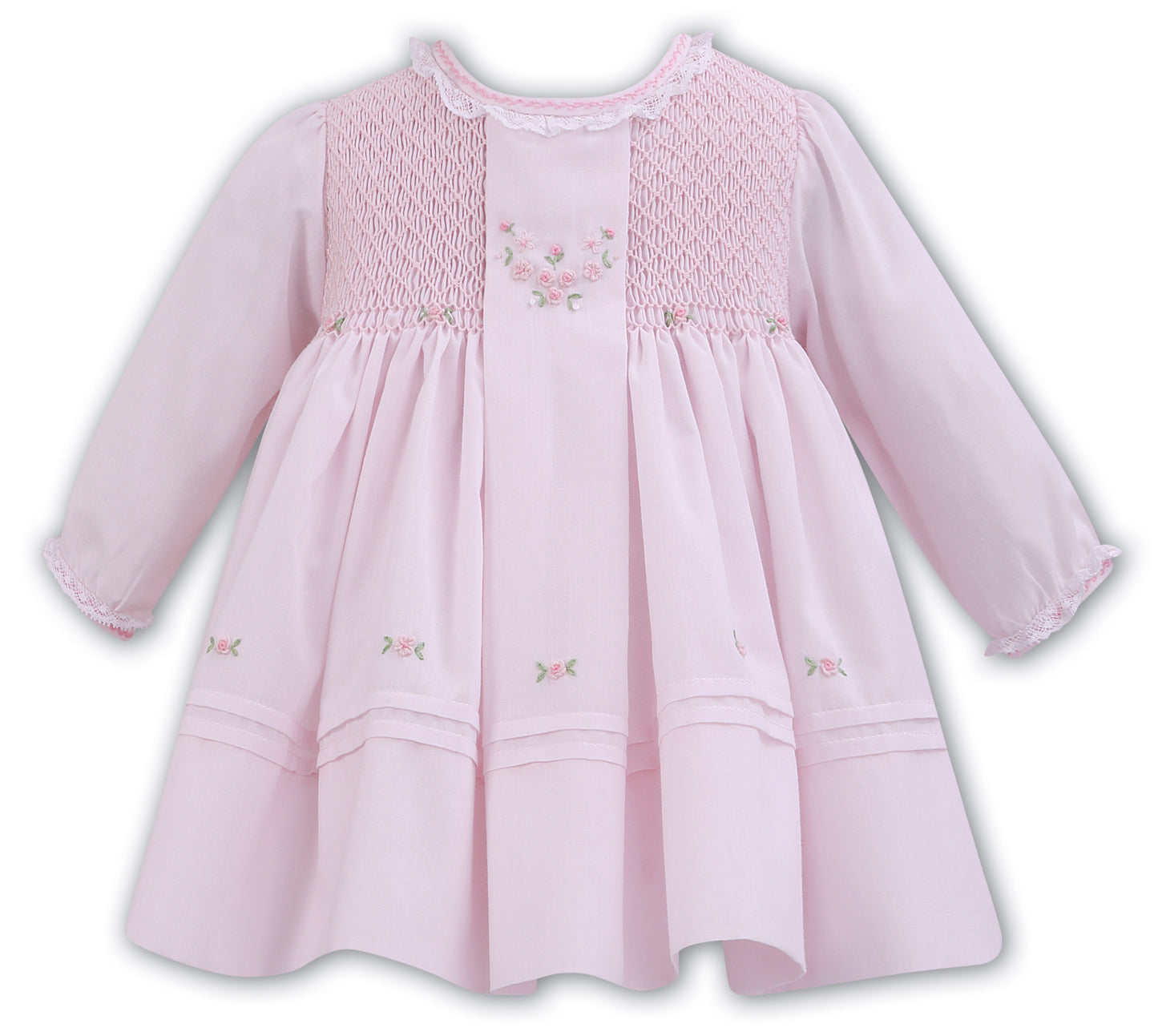 Long sleeve pleated pastel dress
