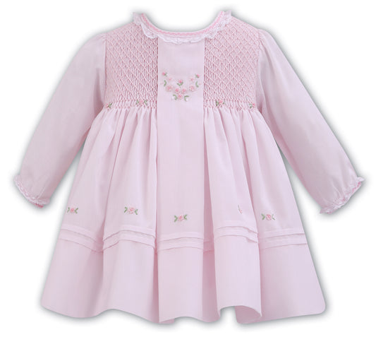 Long sleeve pleated pastel dress