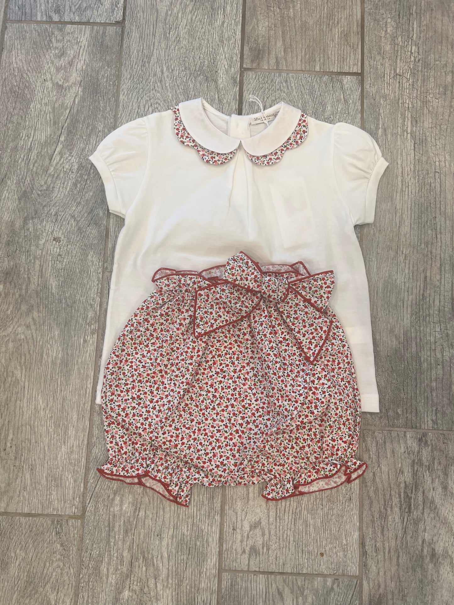 Red floral Bloomer short set