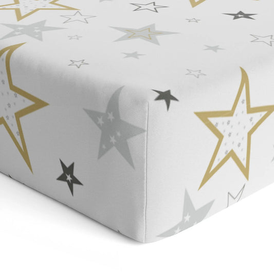 Percale Dream Crib Sheet Golden Stars
