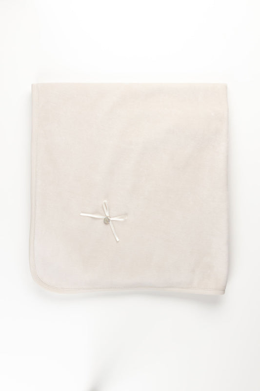 Dark Ivory Velour Lined Blanket