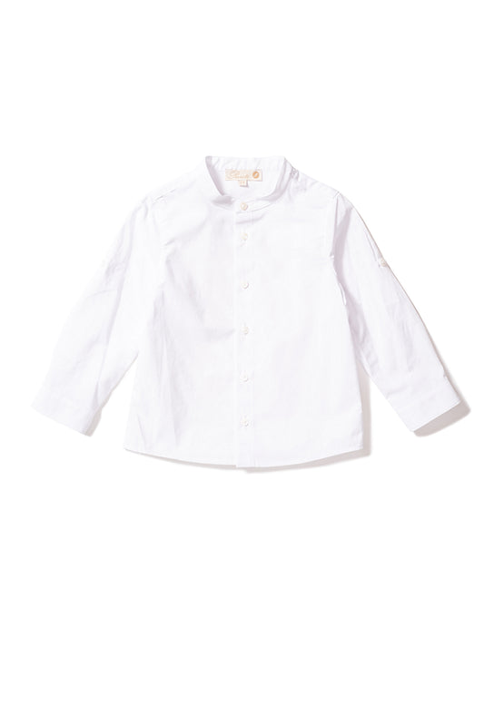 White cotton long sleeve button-down