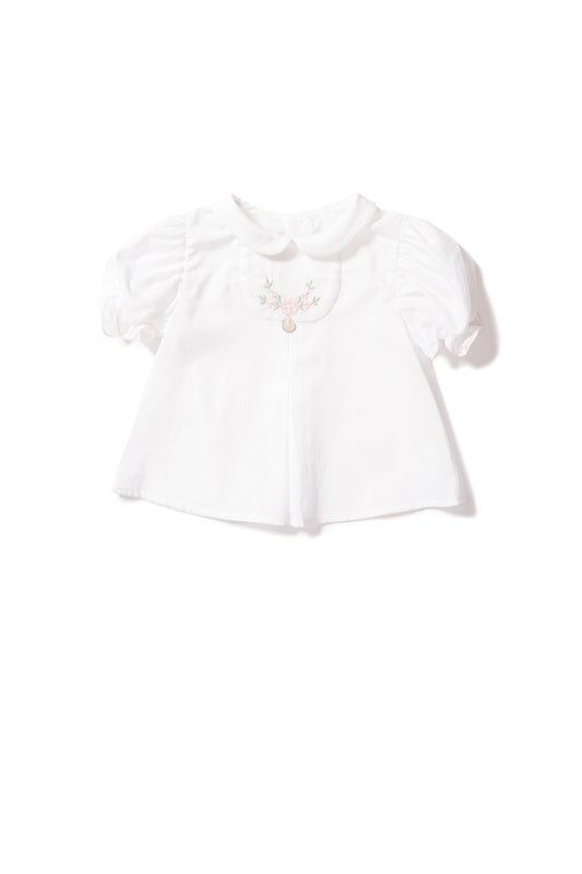 puff sleeved embroidered shirt