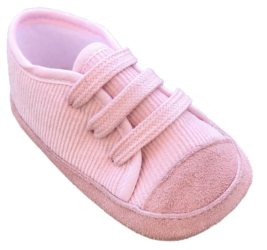 Pink turned Skin Baby Shoe - Corduroy Fabric