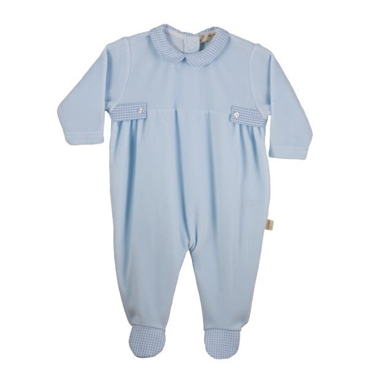 Velour Footie W/ Vichy