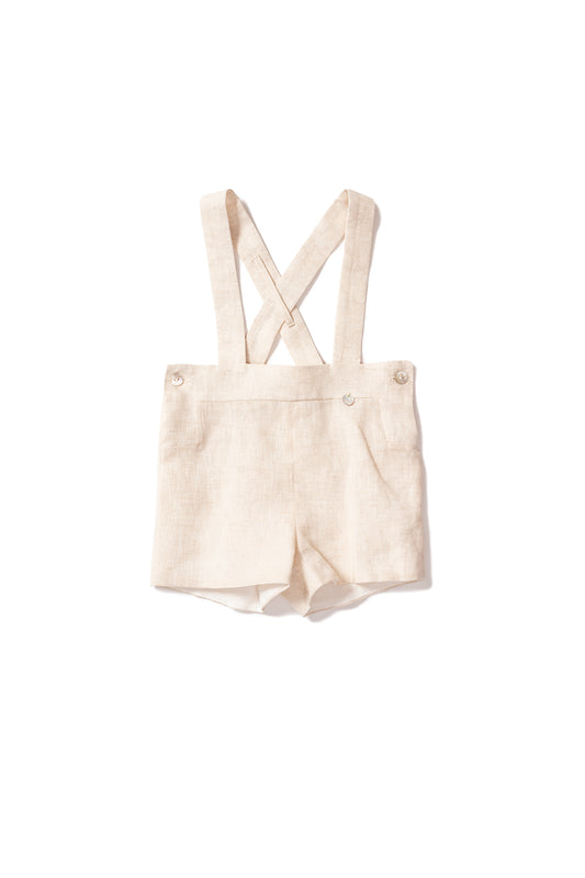 Linen overall shorts