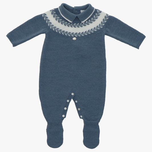 Azul Plomo Long Romper Feet (all knitwear) Azulejo