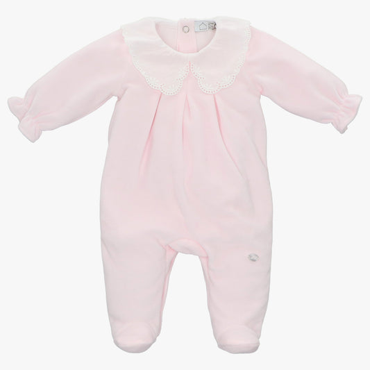 Rosa Pastel Velour Footie Parfume