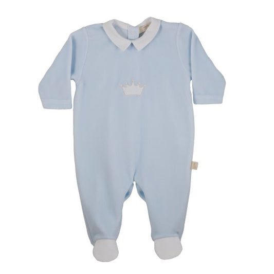 Velour Footie W/ Crown