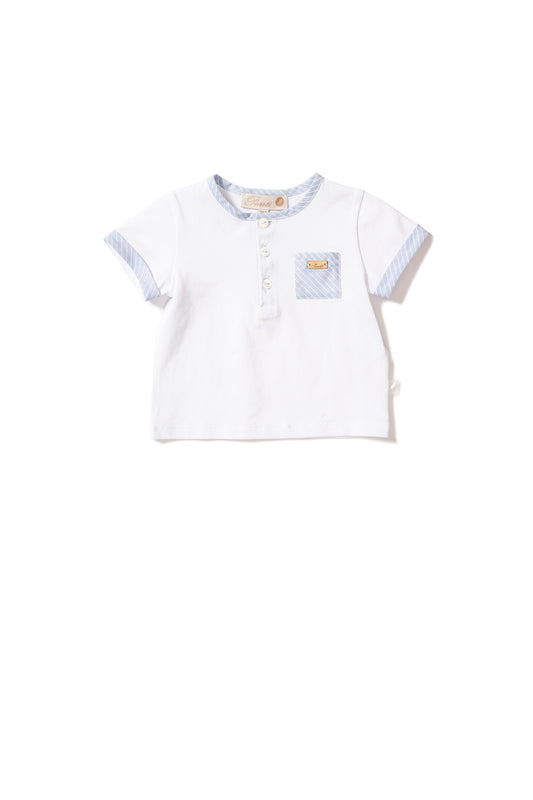 1/4 button down stripe tee