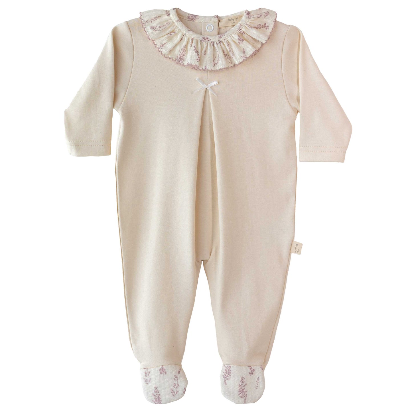 Lily ruffled long sleeve footie