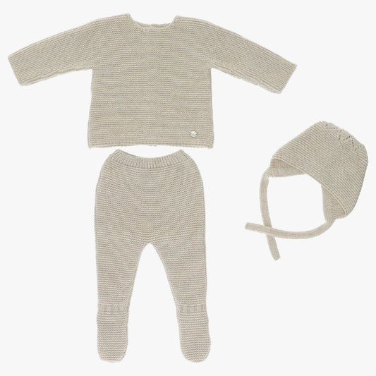 Set Sweater, Leggins & Bonnet (all knitwear) -gender neutral- Flowers