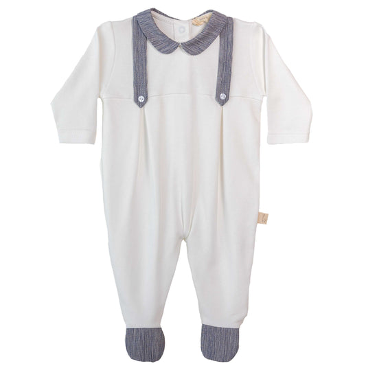 Teddy Bear Footie w/Suspenders
