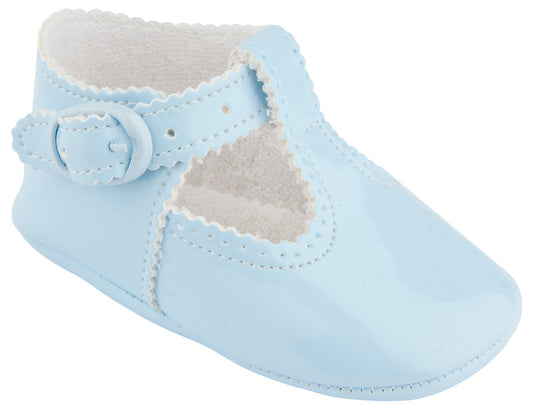 Navy turned Skin Baby Shoe - Imit. Patent