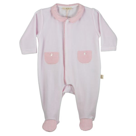 Interlock Footie W/ Vichy Pockets