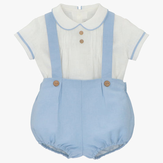 Boys short overall set in blue