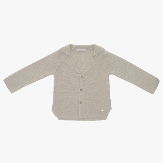 Beige knit long cardigan