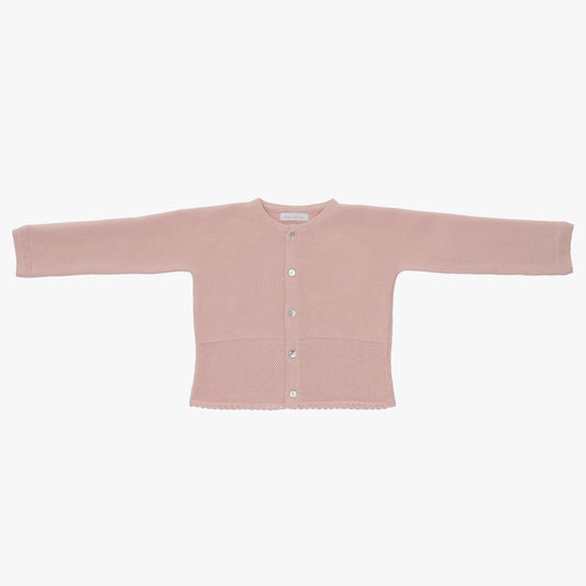 Pink cotton knit cardigan