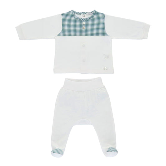 Two piece cotton gingham set