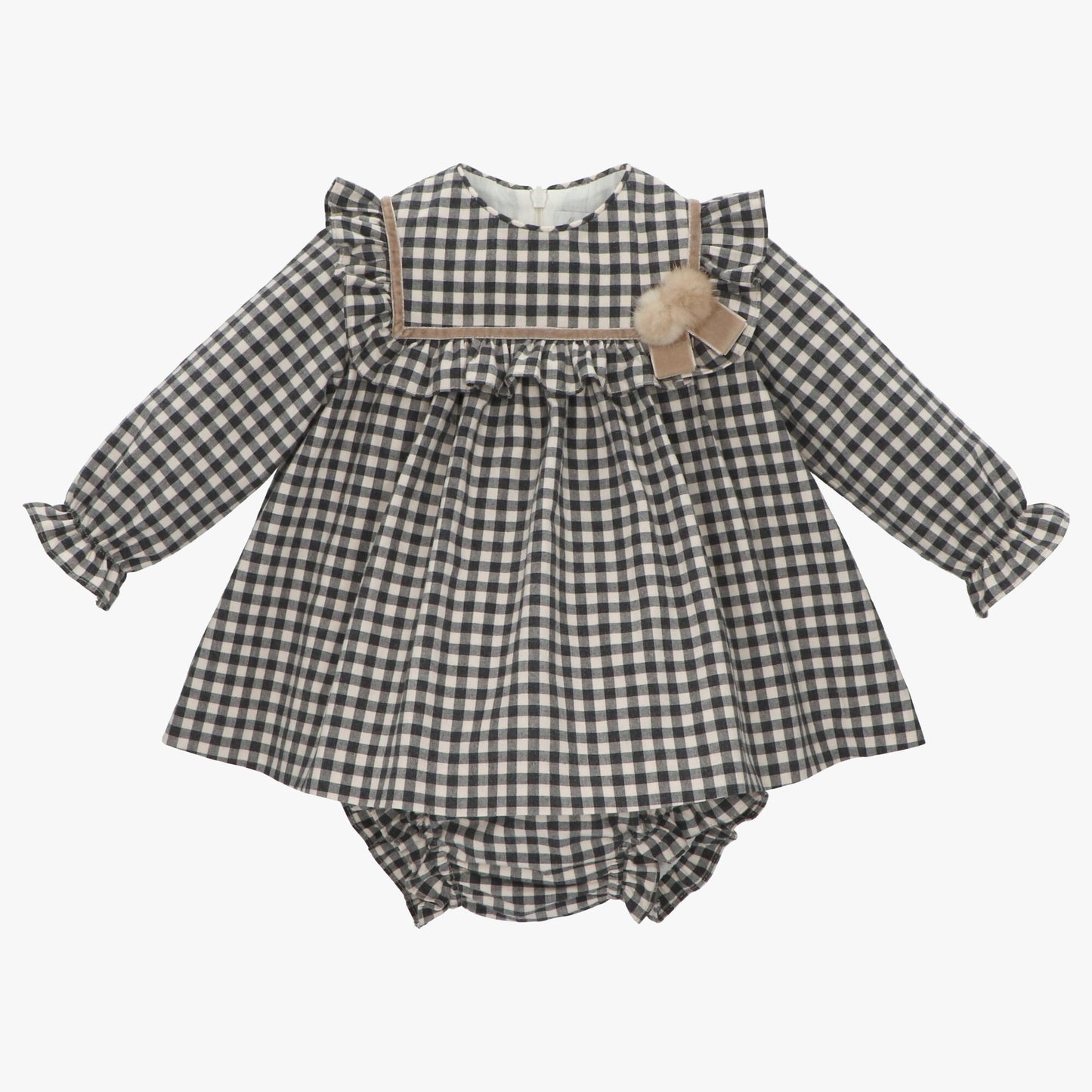 Negro Set Dress & Bloomer Black Flowers