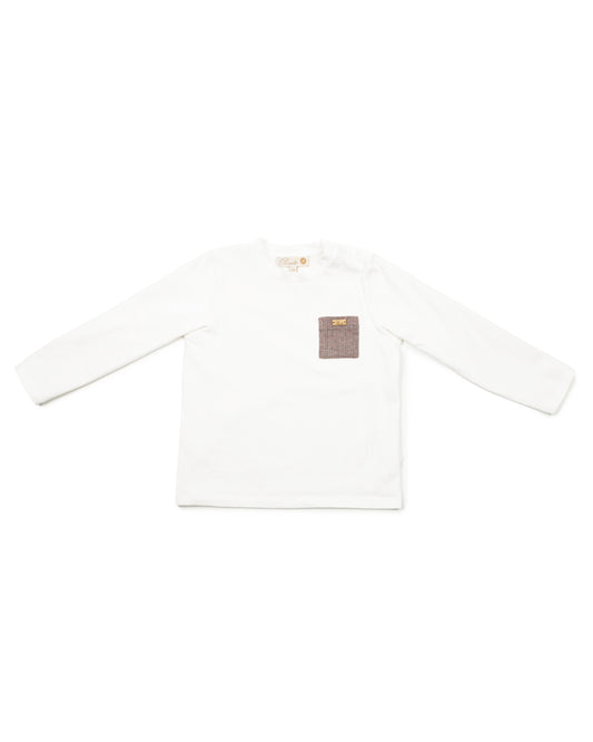 Boys Long Sleeve Ivory T shirt