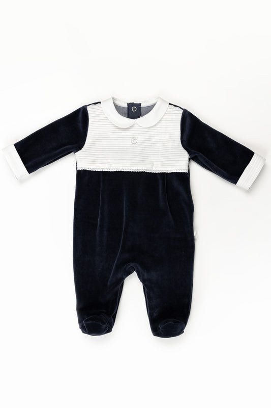 Grey Velour Footie
