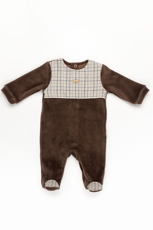 Dark Ivory Velour Footie