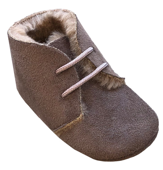Taupe turned Skin Baby Shoe - Double Face