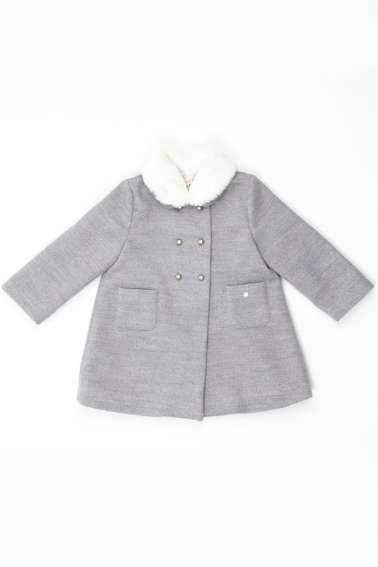 Girls Grey Coat W/ Pockets