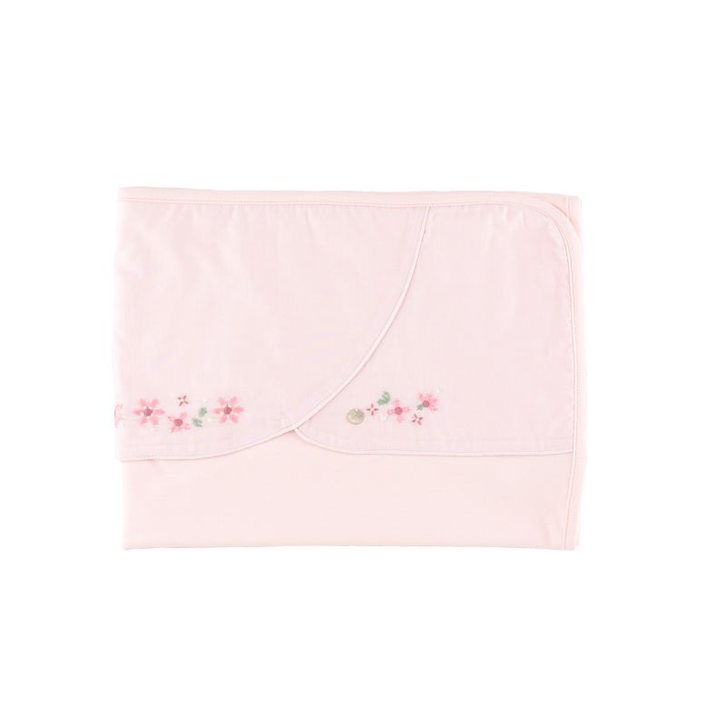 Blanket in Pink with embroidered flowers