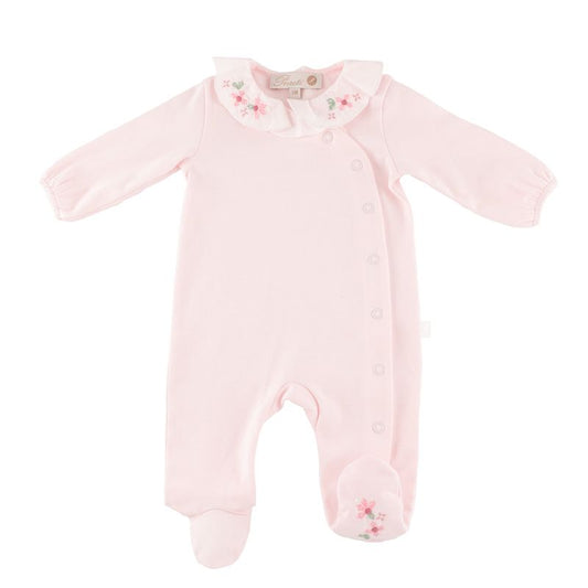Floral Collared Snap-Up Footie
