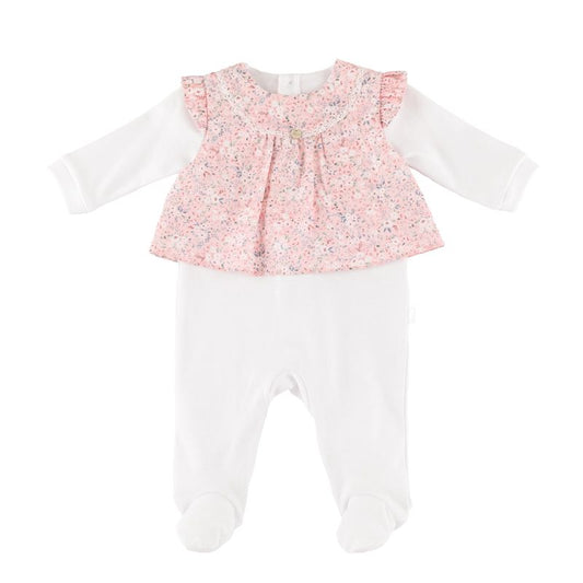 Pink floral blouse Footie