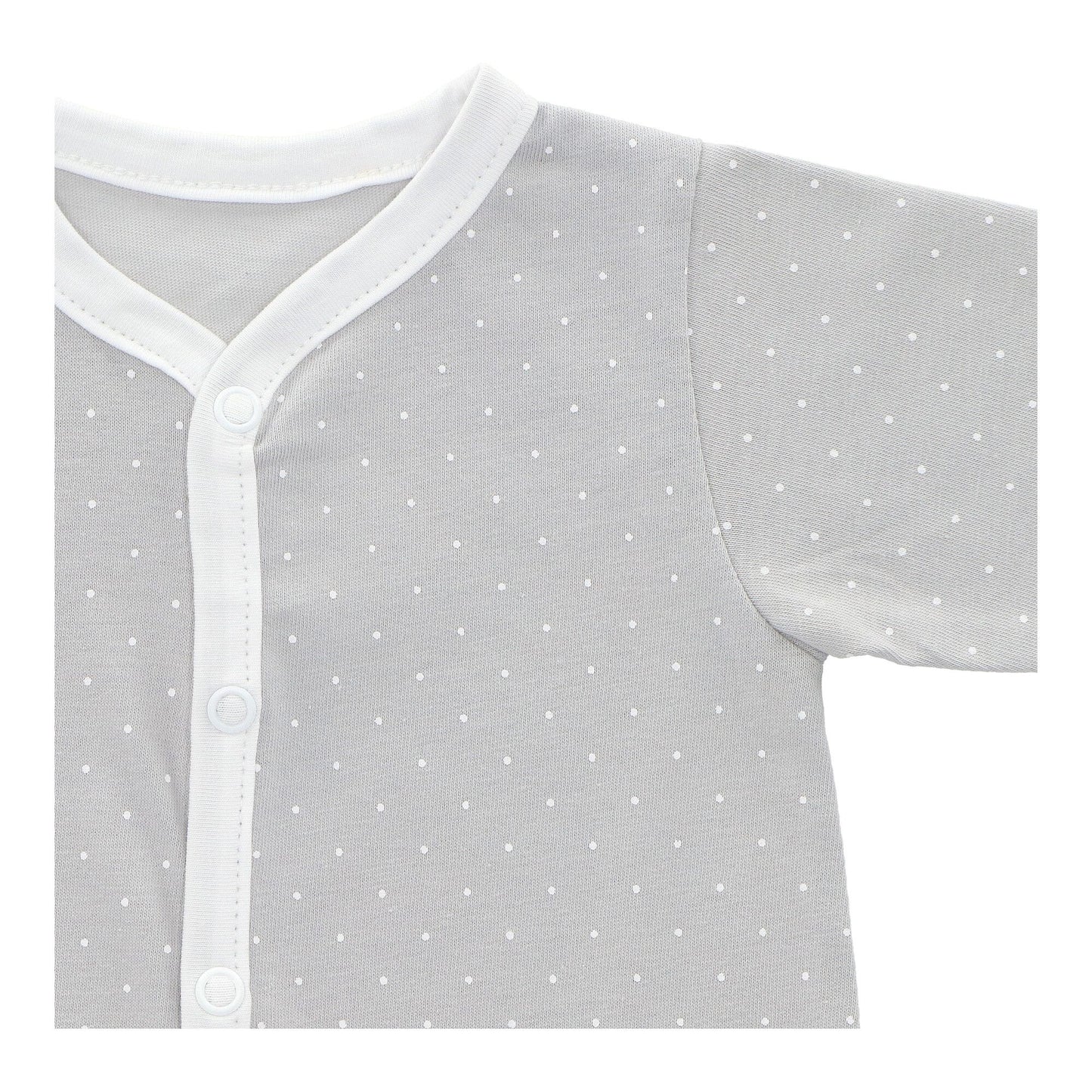 Grey polka dot footie