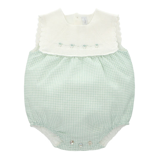 Coral gingham bubble