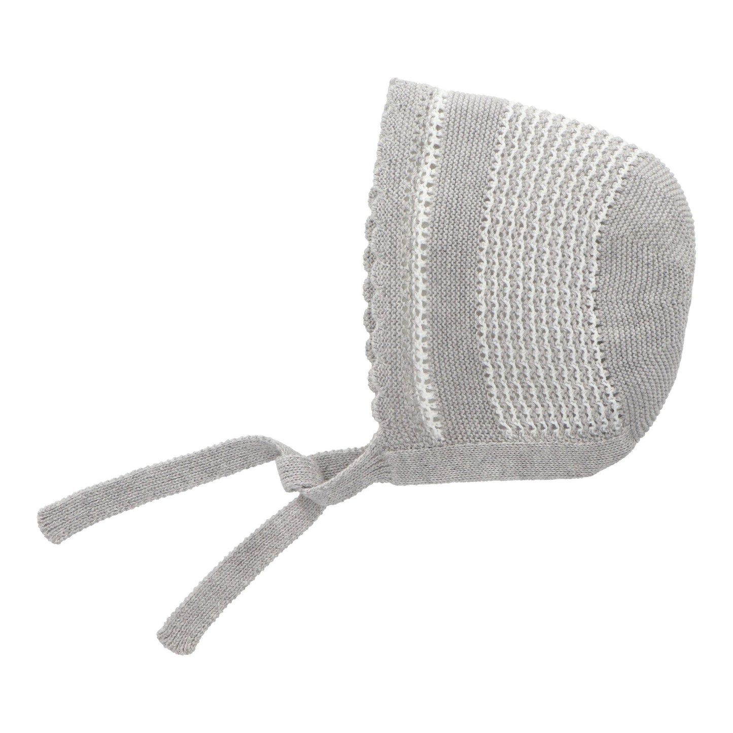 Three piece scalloped trim knit set