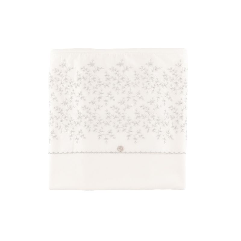 White floral print cotton blanket