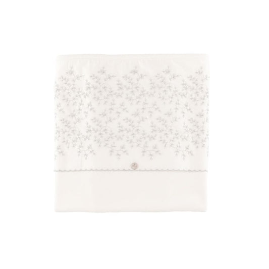 White floral print cotton blanket