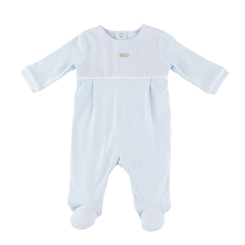 Blue Half Striped Footie