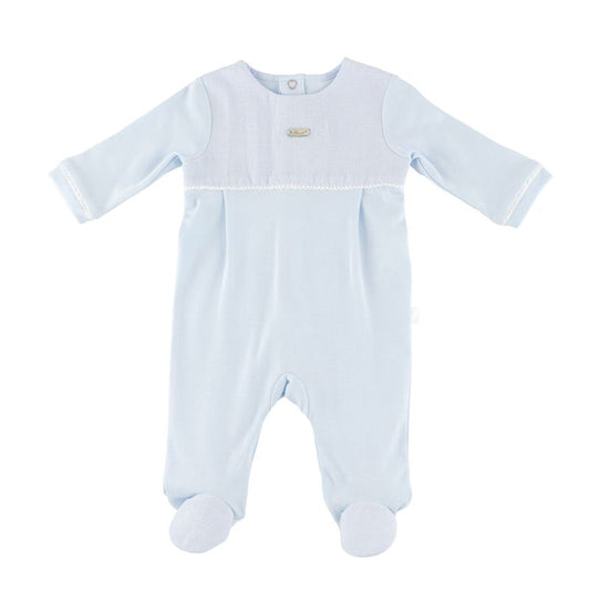 Blue Half Striped Footie