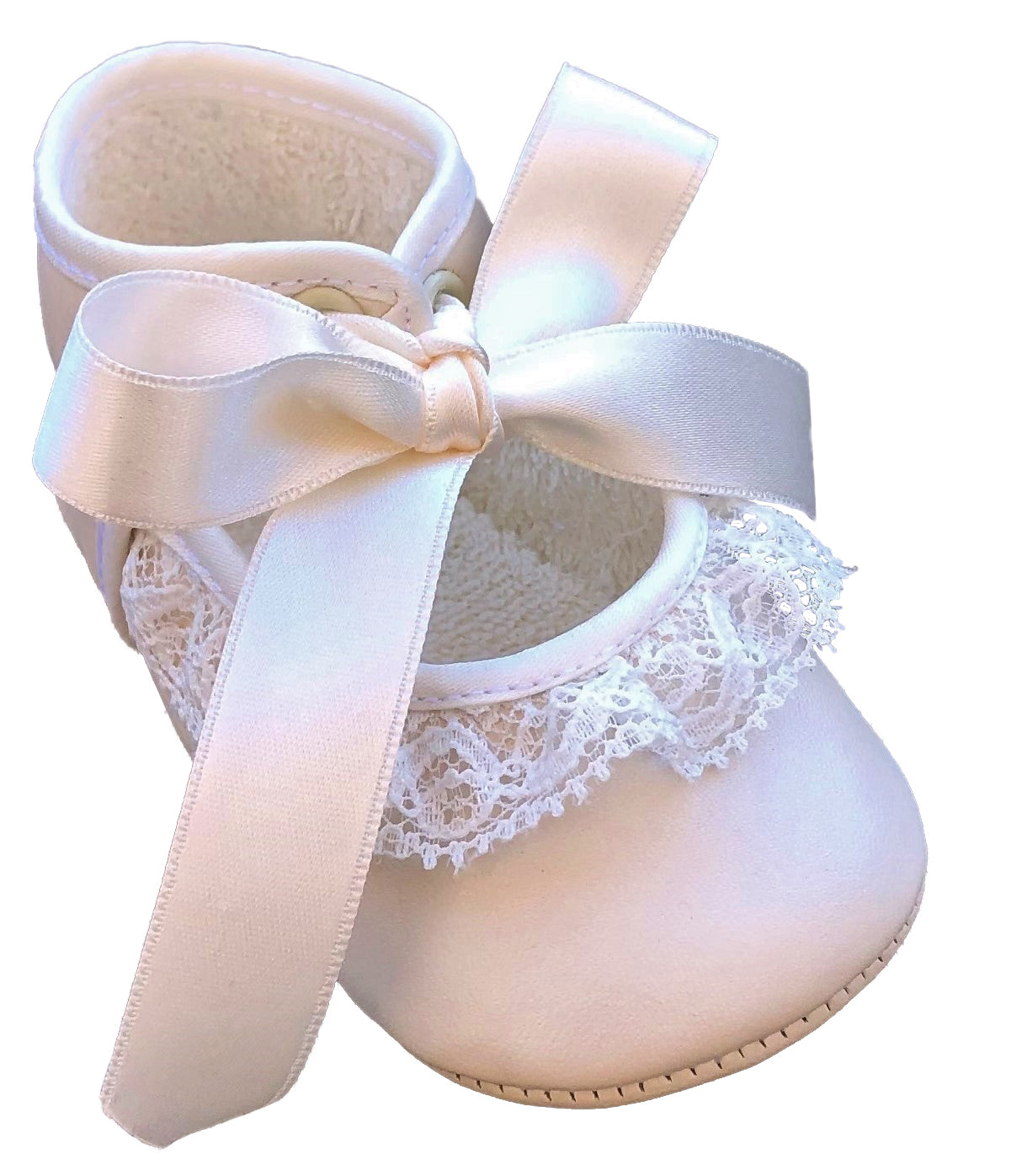 Turned Skin Baby Shoe - Nacreous Nappa Leather