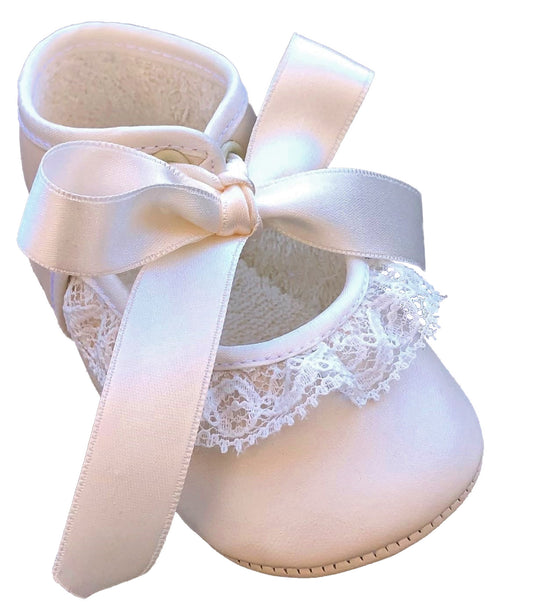 Turned Skin Baby Shoe - Nacreous Nappa Leather