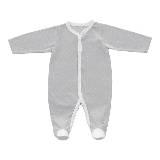 Grey polka dot footie